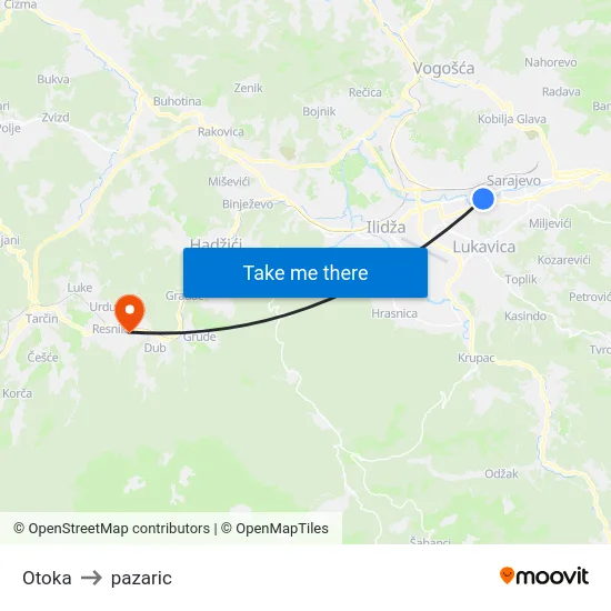 Otoka to pazaric map