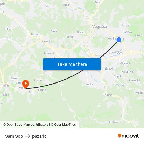 Sam Šop to pazaric map