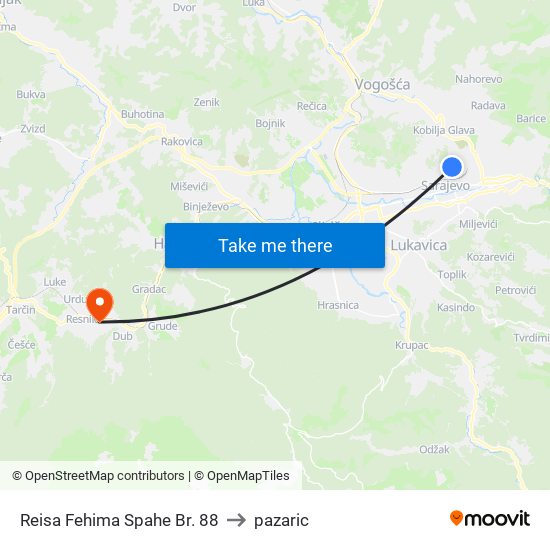 Reisa Fehima Spahe Br. 88 to pazaric map