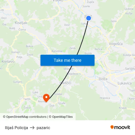 Ilijaš Policija to pazaric map