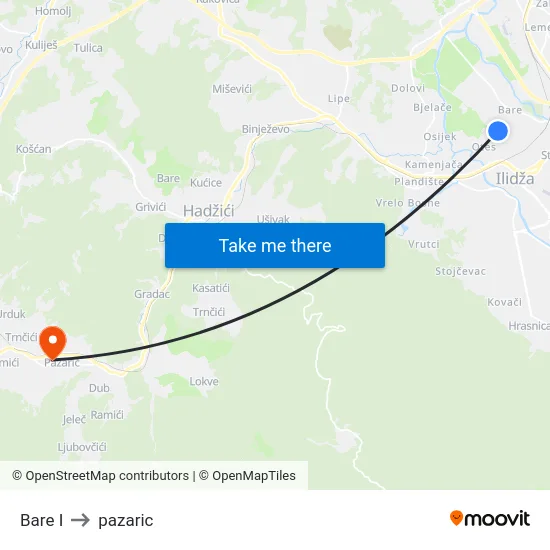 Bare I to pazaric map