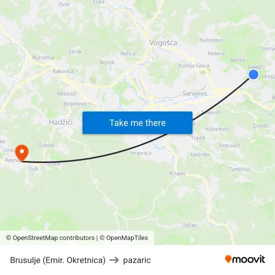 Brusulje (Emir. Okretnica) to pazaric map