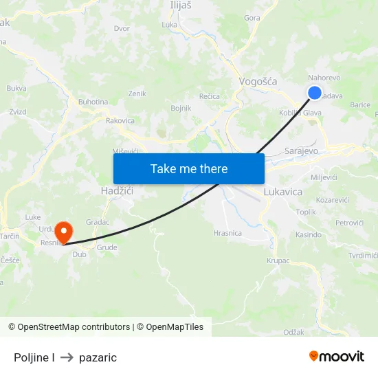 Poljine I to pazaric map