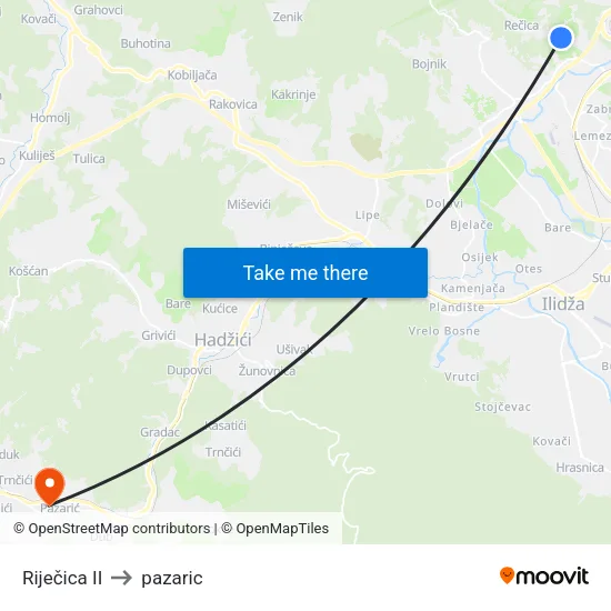 Riječica II to pazaric map