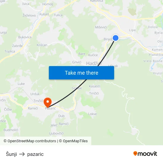 Šunji to pazaric map