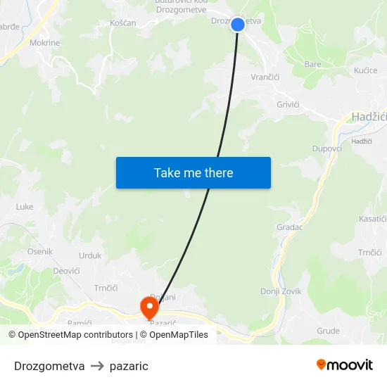 Drozgometva to pazaric map