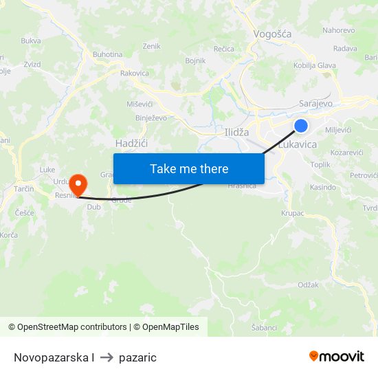 Novopazarska I to pazaric map