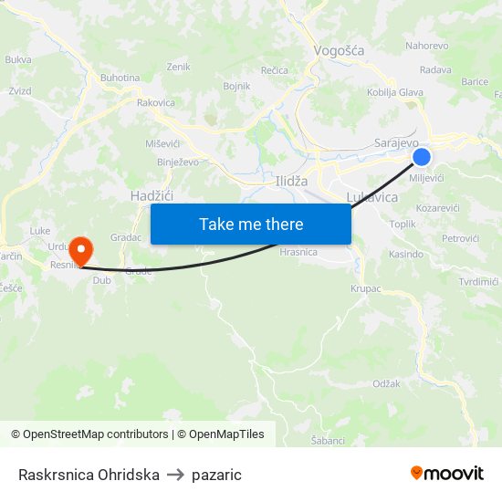 Raskrsnica Ohridska to pazaric map