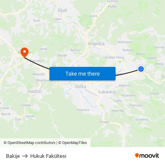 Bakije to Hukuk Fakültesi map