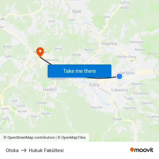 Otoka to Hukuk Fakültesi map