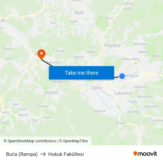 Buća (Rampa) to Hukuk Fakültesi map