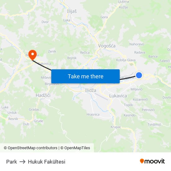 Park to Hukuk Fakültesi map