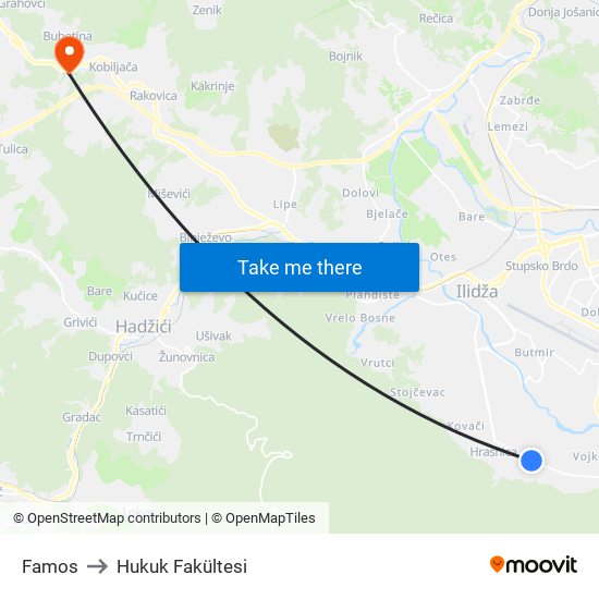 Famos to Hukuk Fakültesi map