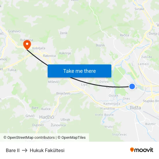 Bare II to Hukuk Fakültesi map