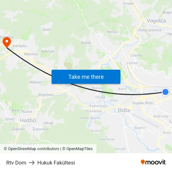 Rtv Dom to Hukuk Fakültesi map