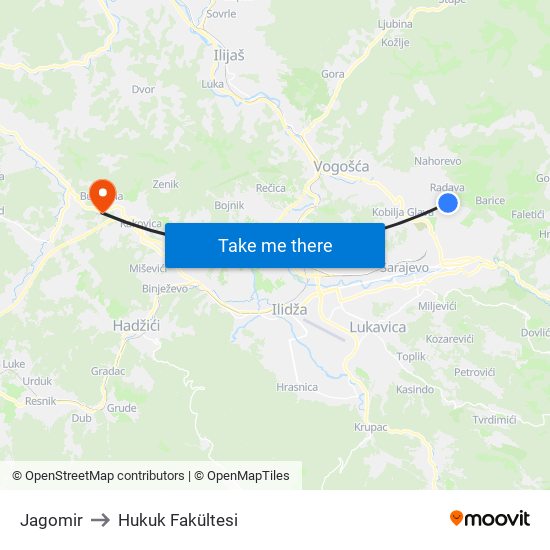 Jagomir to Hukuk Fakültesi map