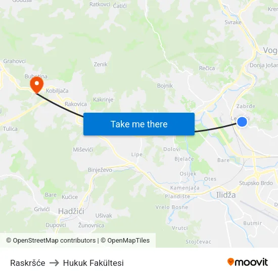 Raskršće to Hukuk Fakültesi map