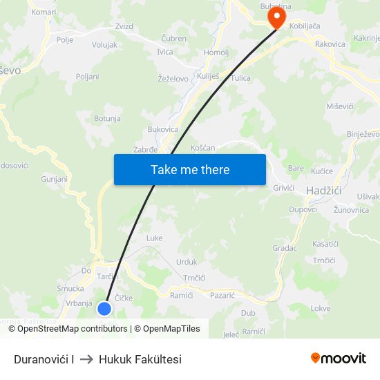 Duranovići I to Hukuk Fakültesi map