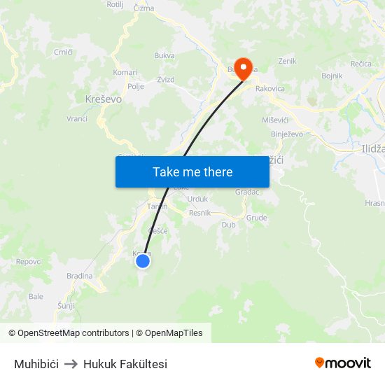 Muhibići to Hukuk Fakültesi map