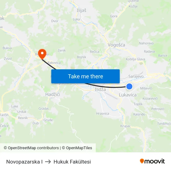 Novopazarska I to Hukuk Fakültesi map