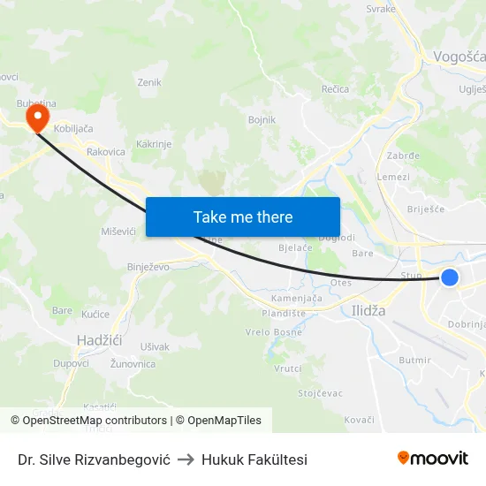 Dr. Silve Rizvanbegović to Hukuk Fakültesi map