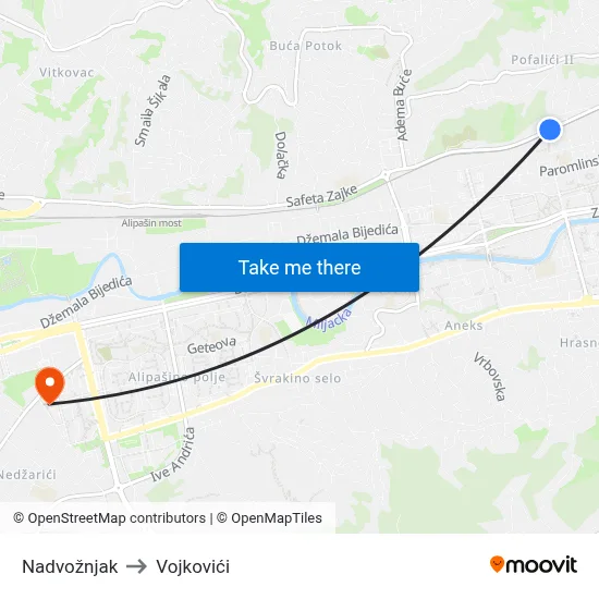 Nadvožnjak to Vojkovići map
