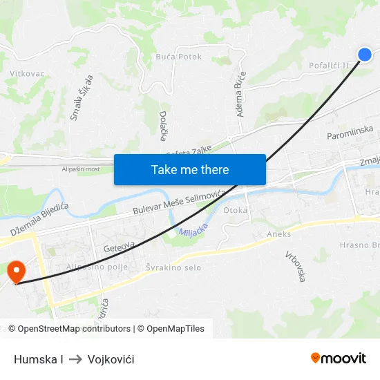 Humska I to Vojkovići map
