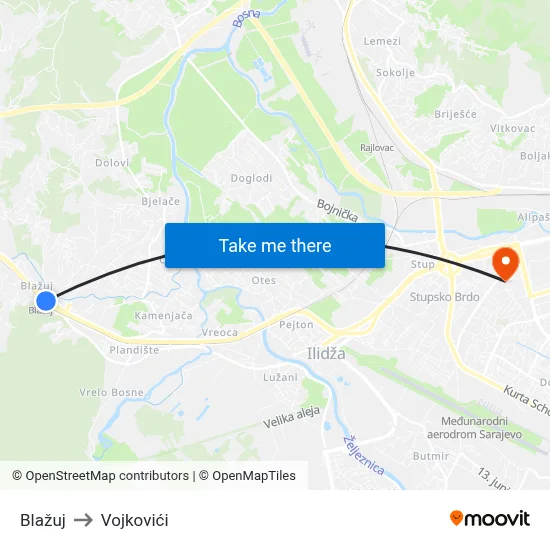 Blažuj to Vojkovići map