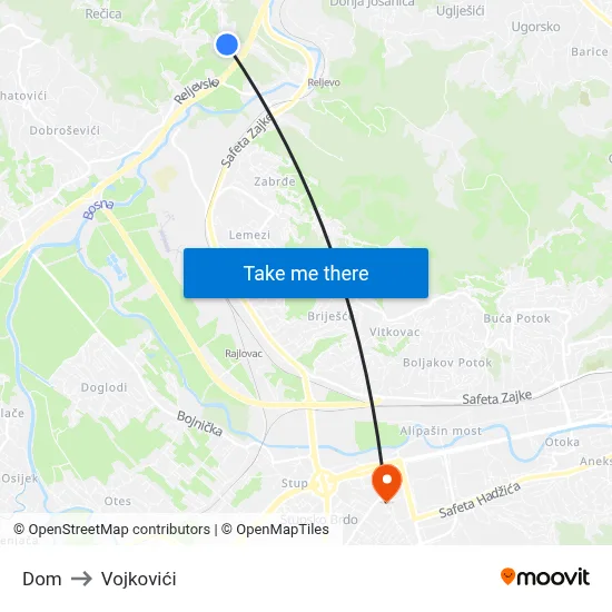 Dom to Vojkovići map