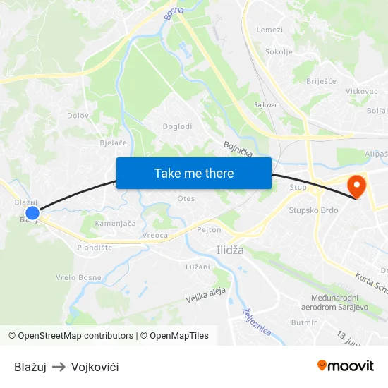 Blažuj to Vojkovići map