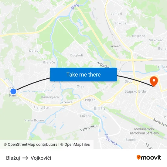 Blažuj to Vojkovići map