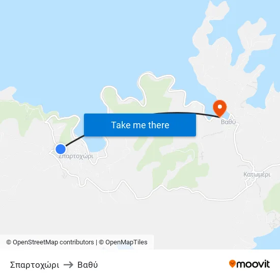 Σπαρτοχώρι to Βαθύ map