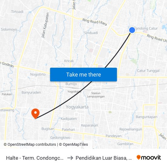 Halte - Term. Condongcatur to Pendidikan Luar Biasa, UPY map