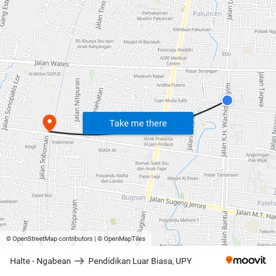 Halte - Ngabean to Pendidikan Luar Biasa, UPY map