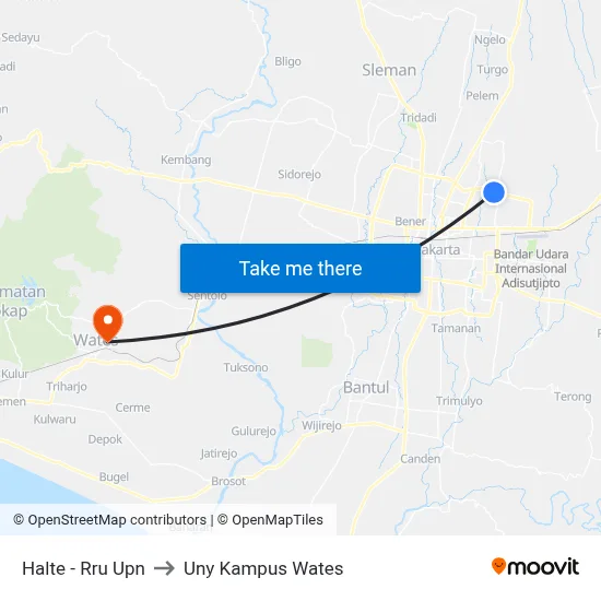 Halte - Rru Upn to Uny Kampus Wates map