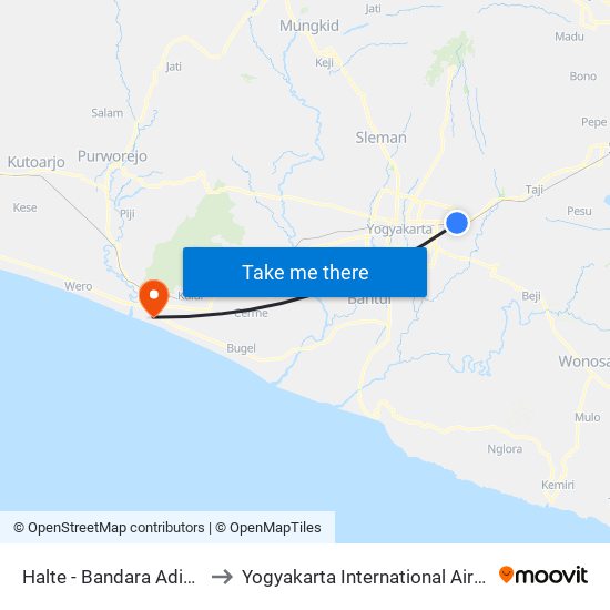 Halte - Bandara Adisutjipto to Yogyakarta International Airport (Yia) map