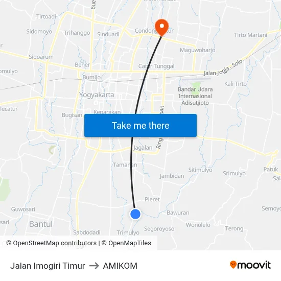 Jalan Imogiri Timur to AMIKOM map