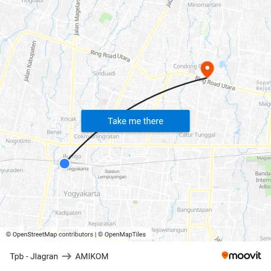 Tpb - Jlagran to AMIKOM map