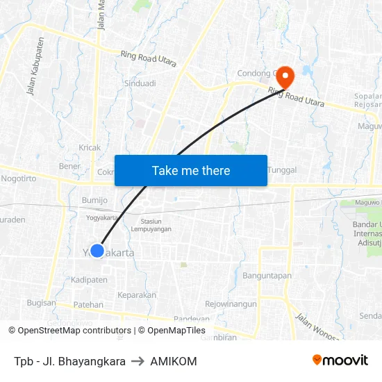 Tpb - Jl. Bhayangkara to AMIKOM map
