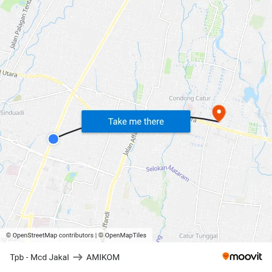 Tpb - Mcd Jakal to AMIKOM map