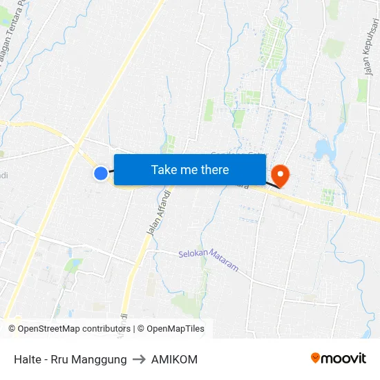 Halte - Rru Manggung to AMIKOM map
