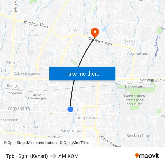 Tpb - Sgm (Kenari) to AMIKOM map