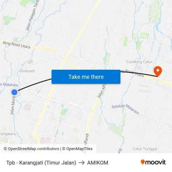 Tpb - Karangjati (Timur Jalan) to AMIKOM map