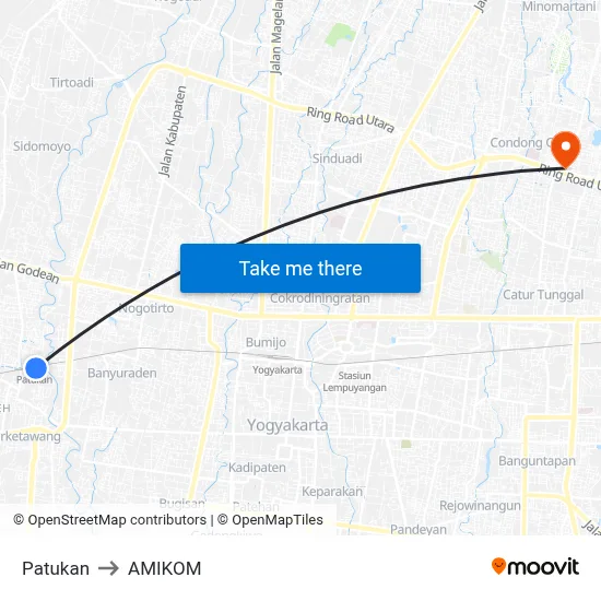 Patukan to AMIKOM map