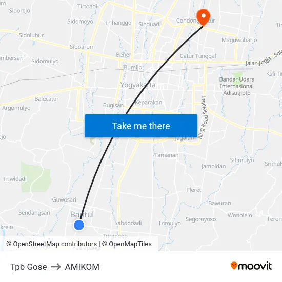 Tpb Gose to AMIKOM map