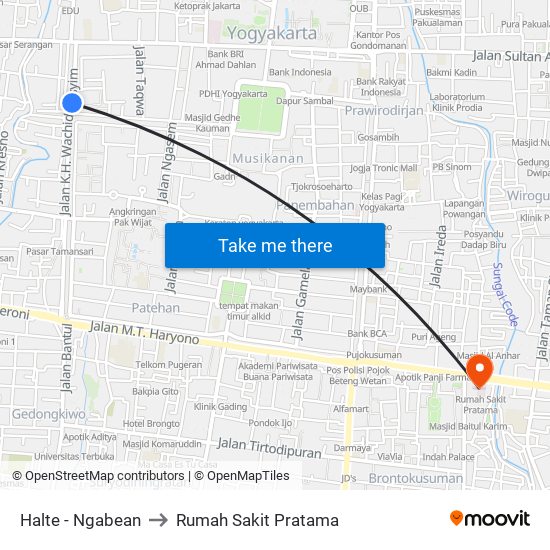 Halte - Ngabean to Rumah Sakit Pratama map