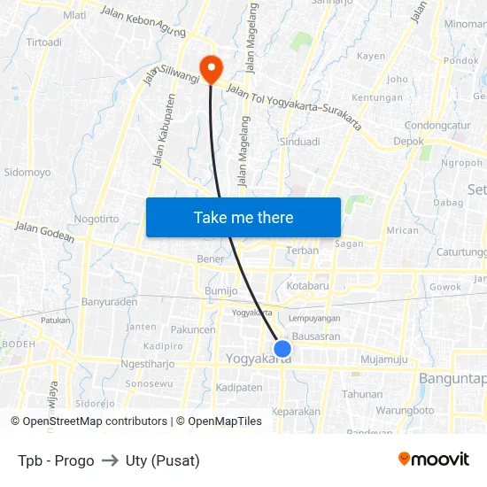 Tpb - Progo to Uty (Pusat) map
