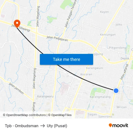 Tpb - Ombudsman to Uty (Pusat) map