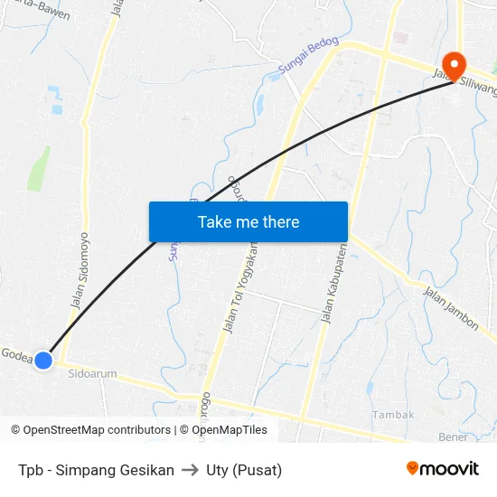 Tpb - Simpang Gesikan to Uty (Pusat) map