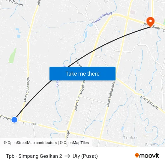 Tpb - Simpang Gesikan 2 to Uty (Pusat) map